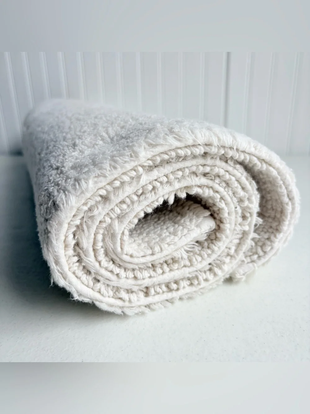 Organic Pottery Barn Classic Organic Loop Bath Mat Ivory NEW Standard 21” X 34”